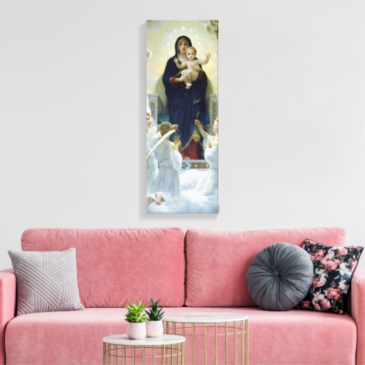 De Maagd met Angels Poster van Bougeureau Canvas Afdruk (Insitu (Woonkamer))