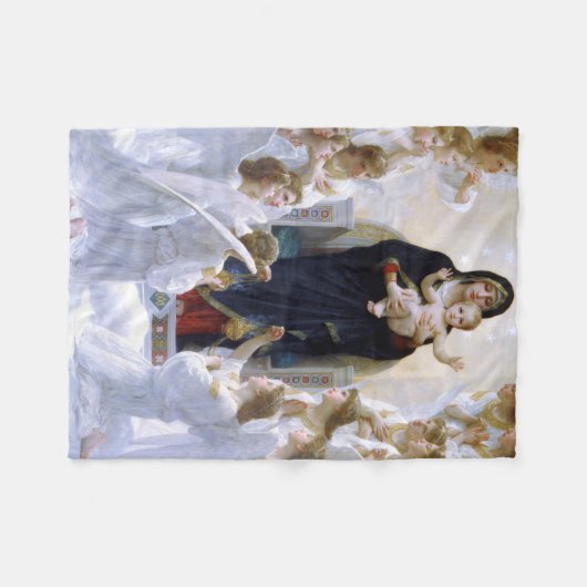 De Maagd met Angels van William Bouguereau Fleece Deken (Voorkant (Horizontaal))