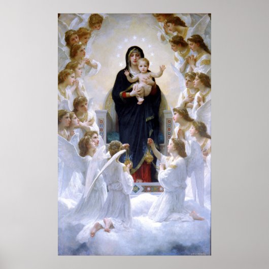 De Maagd met Angels van William Bouguereau Poster (Voorkant)