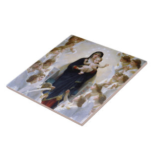 De Maagd met Angels van William Bouguereau Tegeltje