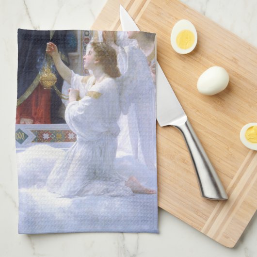 De Maagd met Angels van William Bouguereau Theedoek (Quarter Fold)