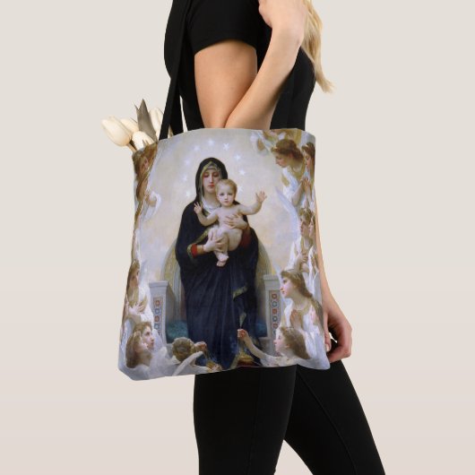 De Maagd met Angels van William Bouguereau Tote Bag (Dichtbij)