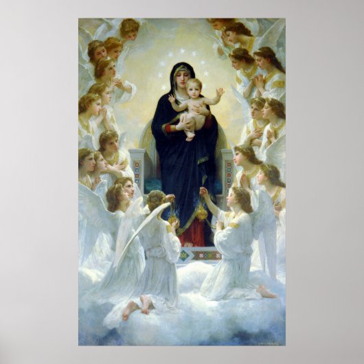 De maagd met Angels, William Bouguereau Poster (Voorkant)