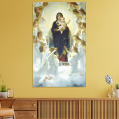 De Maagd met Engelen Canvas Afdruk (Insitu (Woonkamer))