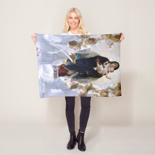 De Maagd met engelen door William Bouguereau Fleece Deken (In situ)