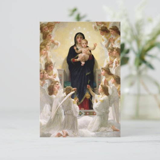 De Maagd Met Engelen -William-Adolphe Bouguereau Bedankkaart (Staand voorkant)