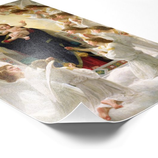 De Maagd Met Engelen -William-Adolphe Bouguereau Foto Afdruk (Hoek)