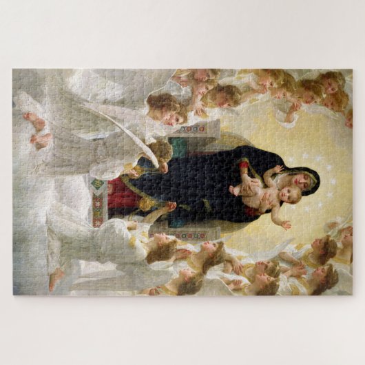 De Maagd Met Engelen -William-Adolphe Bouguereau Legpuzzel (Horizontaal)