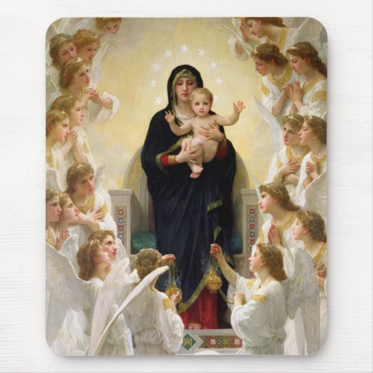 De Maagd Met Engelen -William-Adolphe Bouguereau Muismat (Voorkant)