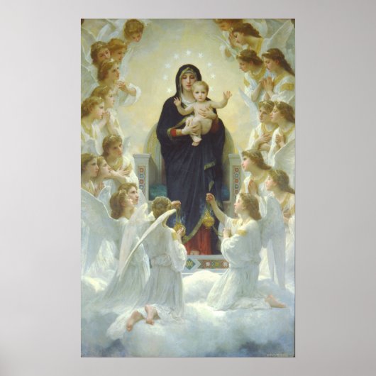 De Maagd met engelen William Adolphe Bouguereau Poster (Voorkant)