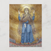 De Maagd Oranje Byzantijns Mozaïek Orthodox Icon Briefkaart (Voorkant)