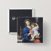 De maagd van de druiven, 1640-50 vierkante button 5,1 cm (Voorkant /achterkant)