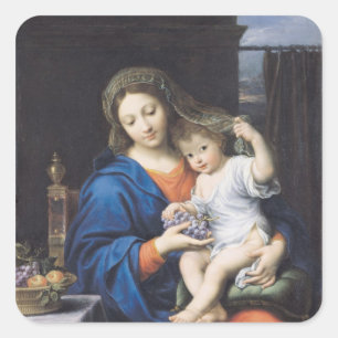 De maagd van de druiven, 1640-50 vierkante sticker