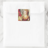 De Maagd van de Katholieke Koningen 2 Vierkante Sticker (Tas)