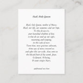 De Maagd van de Lelies Gebed Hagel, Heilige Koning Visitekaartje (Achterkant)