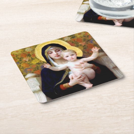 De Maagd van de Lily, Bouguereau Kartonnen Onderzetters (Schuin)