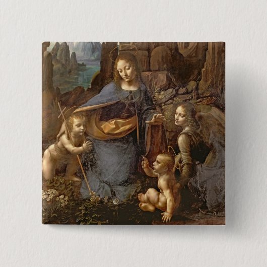 De maagd van de Rocks Vierkante Button 5,1 Cm (Voorkant)