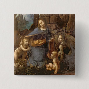 De maagd van de Rocks Vierkante Button 5,1 Cm