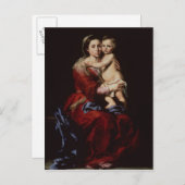 De maagd van de Rosary, c.1650 Briefkaart (Voorkant / Achterkant)