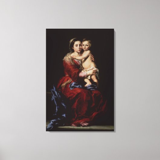 De maagd van de Rosary, c.1650 Canvas Afdruk (Voorkant)