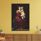 De maagd van de Rosary, c.1650 Canvas Afdruk (Insitu (Woonkamer))