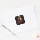 De maagd van de Rosary, c.1650 Vierkante Sticker (Envelop)