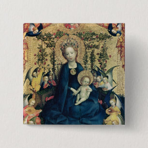 De Maagd van de Struik van het Roos Vierkante Button 5,1 Cm