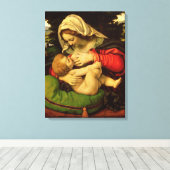 De maagd van het groene kussen, 1507-10 canvas afdruk (Insitu (Houten vloer))