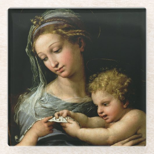 De maagd van het Roos, c.1518 Glazen Onderzetter (Voorkant)