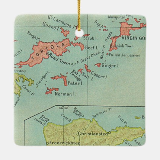 De Maagdeneilanden Keramisch Ornament (Achterkant)