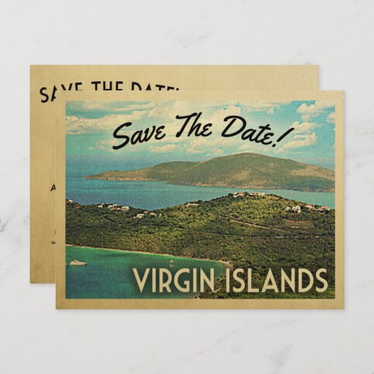 De Maagdeneilanden sparen de datum  Briefkaarten (Voorkant / Achterkant)