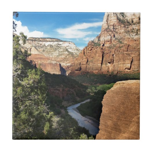 De Maagdenrivier in Zion Canyon Tegeltje (Voorkant)