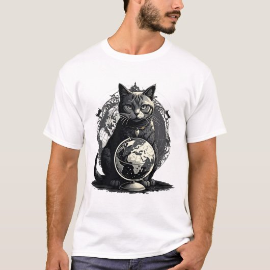 De maai van de aarde, Cat Gothic Art T-shirt (Voorkant)