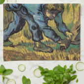 De maaier met sikkel van Vincent van Gogh Theedoek (Gevouwen)