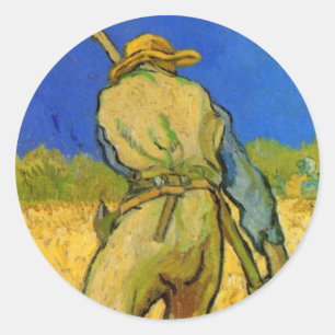 De maaier (naar Millet) door Vincent van Gogh Ronde Sticker