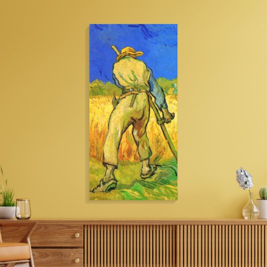De maaier (naar Millet) van Vincent van Gogh Canvas Afdruk (Insitu (Woonkamer))