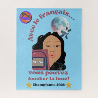 De maan aanraken met het frans legpuzzel