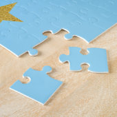 De maan aanraken met het frans legpuzzel (Zijkant)