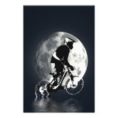 De maan achtervolgen - Mountain Biker Foto Afdruk (Voorkant)