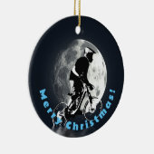 De maan achtervolgen - Mountain Biker Keramisch Ornament (Rechts)