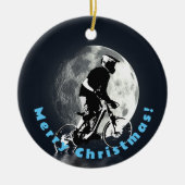 De maan achtervolgen - Mountain Biker Keramisch Ornament (Voorkant)