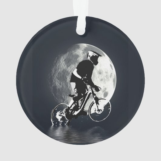 De maan achtervolgen - Mountain Biker Ornament (achterkant)