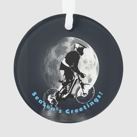 De maan achtervolgen - Mountain Biker Ornament (achterkant)