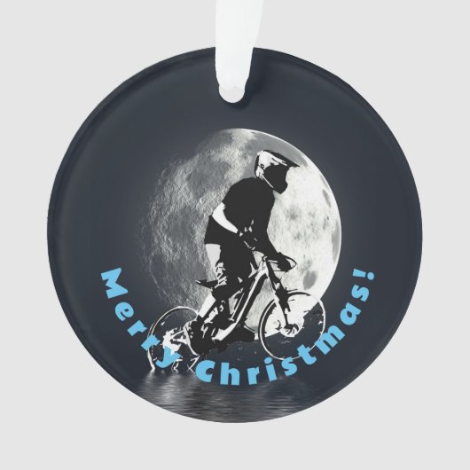 De maan achtervolgen - Mountain Biker Ornament (voorkant)