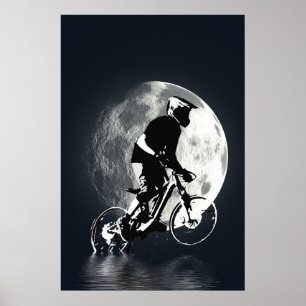 De maan achtervolgen - Mountain Biker Poster