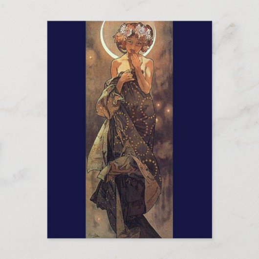 De maan - Art Nouveau Briefkaart (Voorkant)