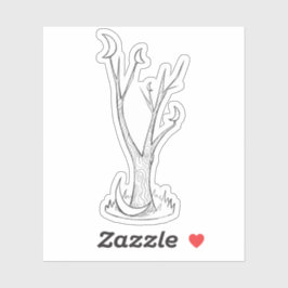 De maan boom sticker