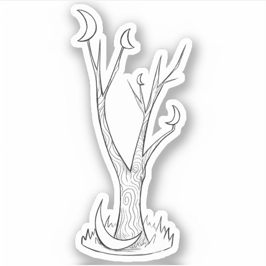 De maan boom sticker (Voorkant)