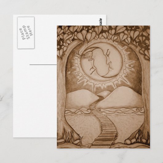 De maan briefkaart (Voorkant / Achterkant)