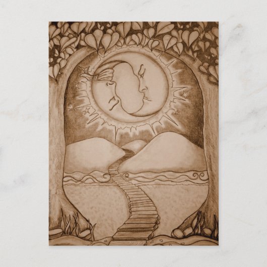 De maan briefkaart (Voorkant)